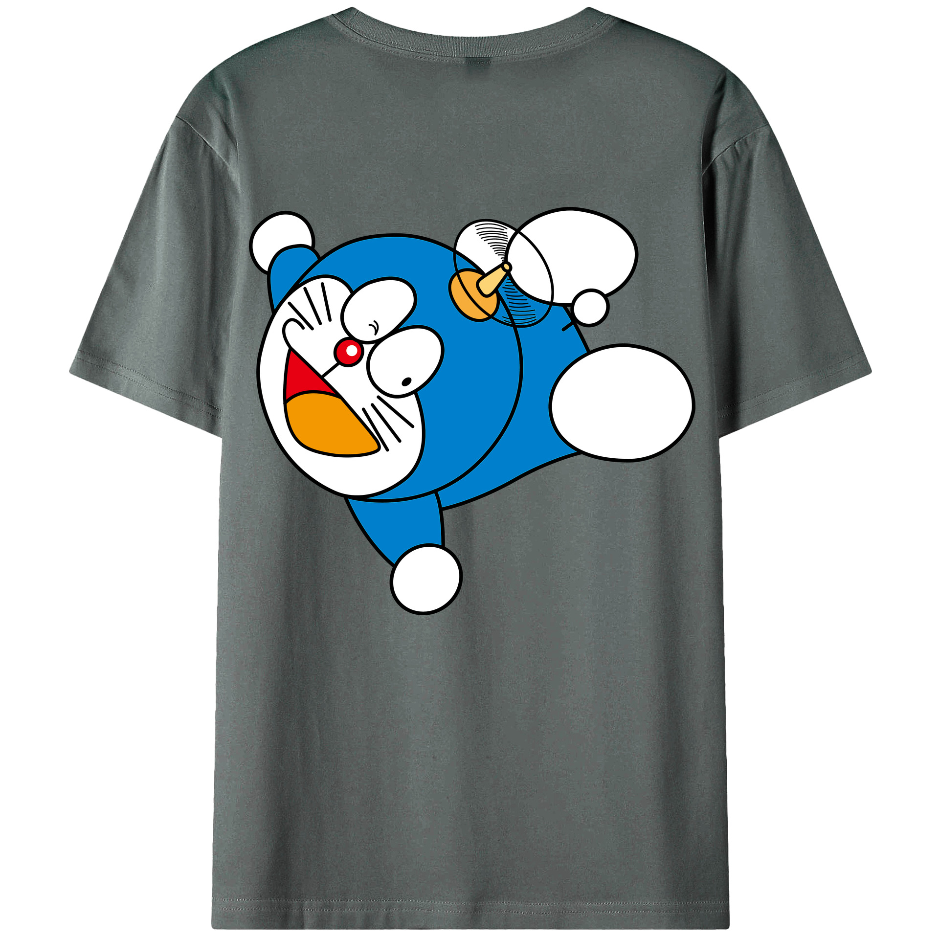 （画像用） ドラえもん Doraemon 綿100％ メンズ半袖Tシャツ（バックプリント） 通気性
